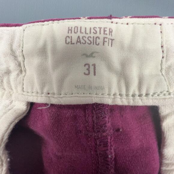 Hollister Shorts Mens 31 Purple White Classic Fit Polka Dot Casual Summer Cotton - Picture 4 of 5